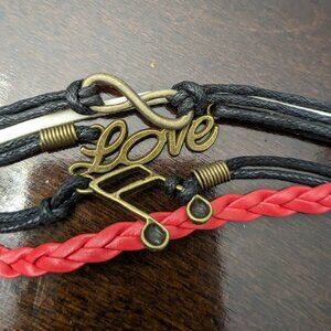 Braided Bracelet Lovely Infinity Friendship Multilayer Charm Leather Fashion